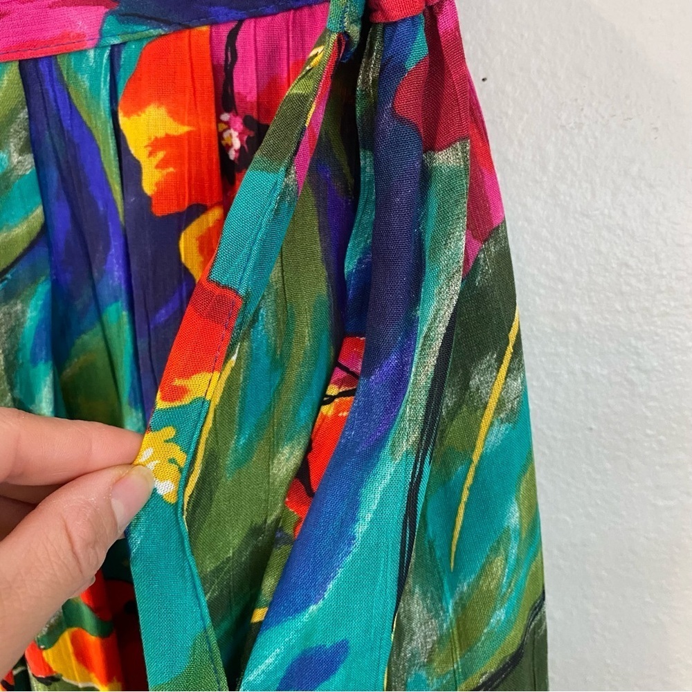 Vtg Alfred Dunner Floral Hawaiian Print Midi Skirt Size 18 Made in USA Floral - Picture 4 of 11